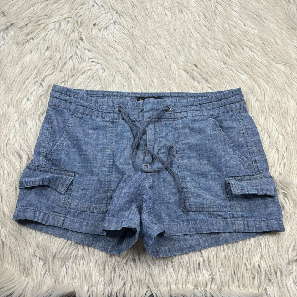 Banana Republic‎ Women's 4 Blue Chambray Cargo Shorts 100% Cotton